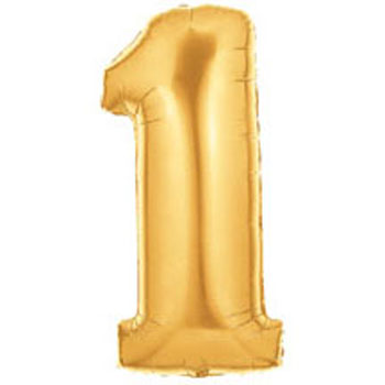 Gold Number 1 Mylar Balloon